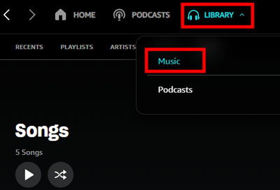 imported songs in amazon music library