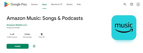 install amazon music on google play store