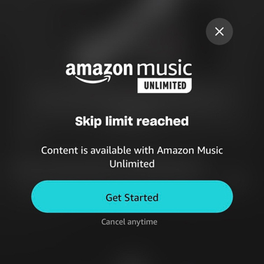 subscribe to amazon music unlimited for skipping songs