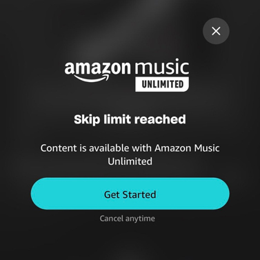 subscribe to amazon music unlimited for skipping songs