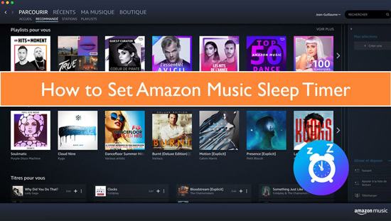 set amazon music sleep timer