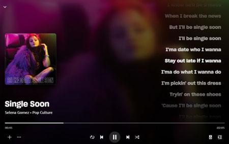 amazon music web player lyric