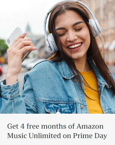 get amazon music unlimited free trial 4 months on amazon prime day