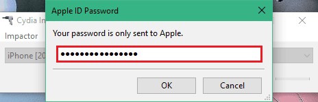 add apple id password on cydia impactor