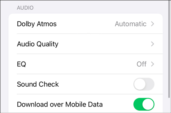 reset apple music audio quality to increase volume on ios