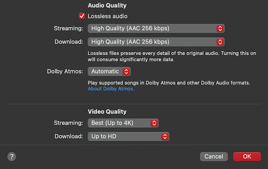 reset apple music audio quality to increase volume on mac