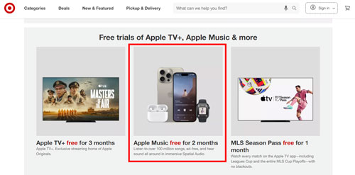 get apple music free 2 months trial via target circle