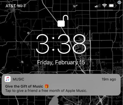 apple music 1-month free trial notification