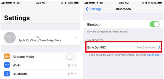 apple music on echo via bluetooth