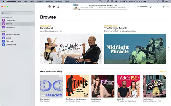 find podcasts on apple music for mac
