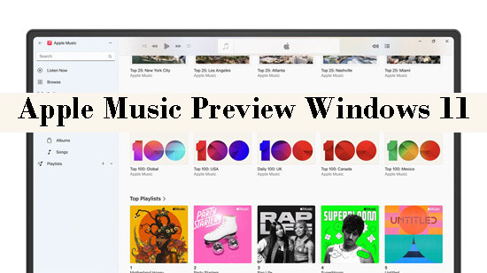 apple music preview windows 11