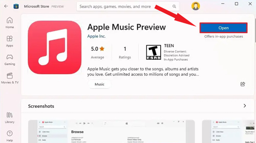 download apple music preview windows 11 app