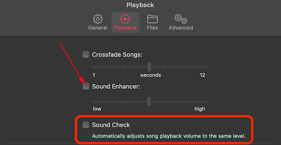 disable apple music sound check feature on mac