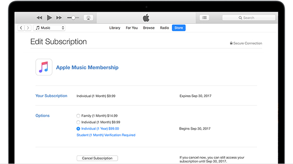 apple music student discount mac