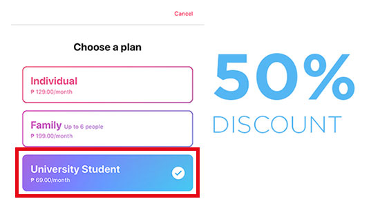 apple music student discount