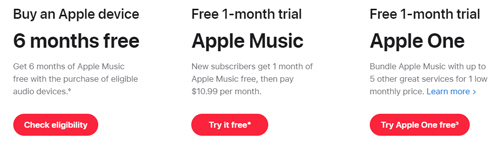 apple one free trial 1 month