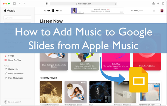 add apple music to google slides
