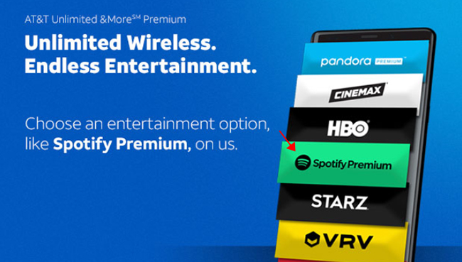 get spotify premium for free via att