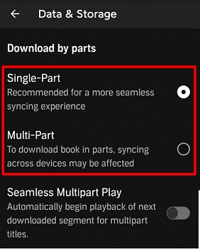 split audiobook into chapters in audible mobile
