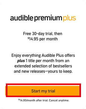 audible free trial to share audiobooks