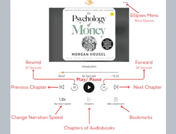 audible player features guide in ipad