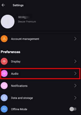 deezer audio section