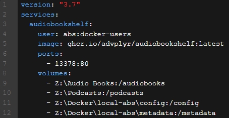 set audiobookshelf server