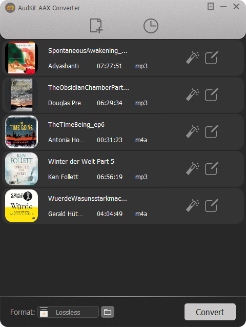 add aax files to audkit audible converter