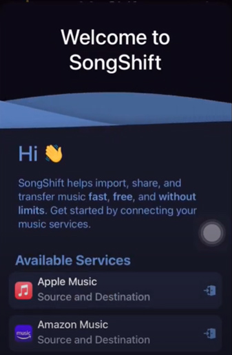 choose available services on songshift
