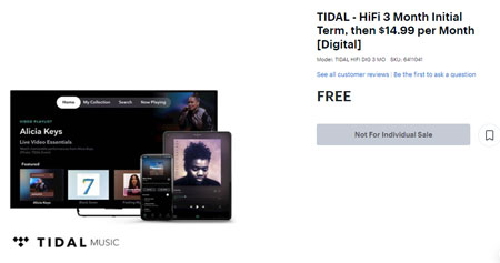 use tidal for free via best buy