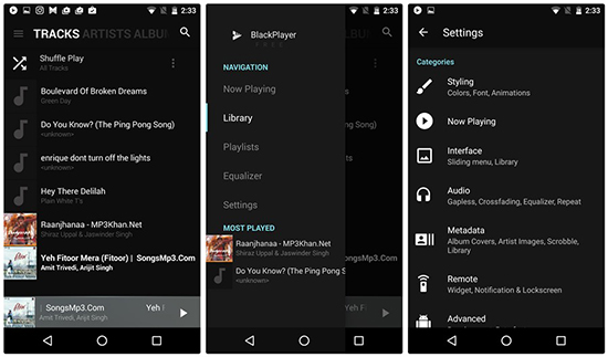 backplayer music player for android