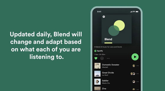 blended playlists update daily