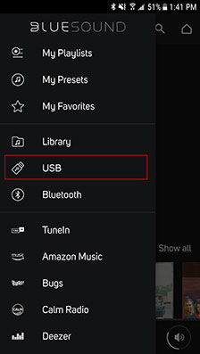 stream apple music on bluesound via usb