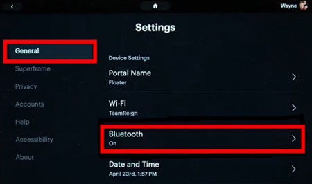 bluetooth on facebook portal