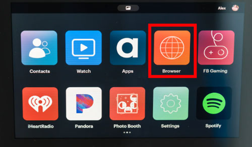 play spotify on facebook portal via web browser