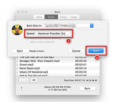 burn speed on the burn app