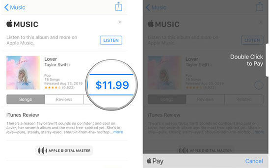 buy music from itunes ios app