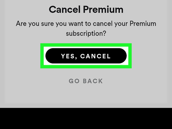 cancel spotify premium on android