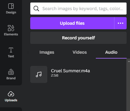 canva uploaded audio