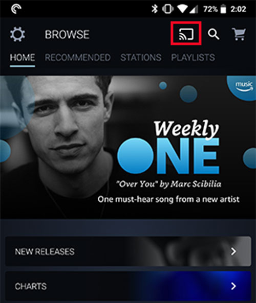 cast amazon music to google home android