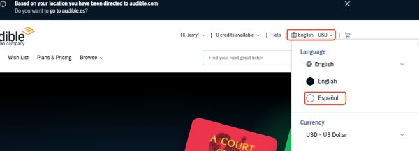 change audible marketplace on pc for bypassing audible region lock