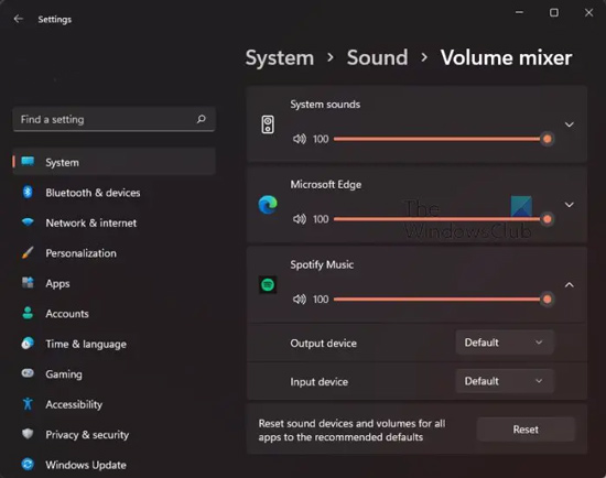 change default output device on windows 11