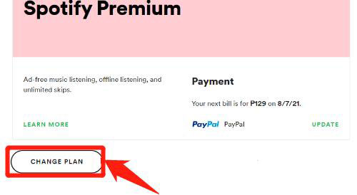 upgrade spotify individual premium to duo plan