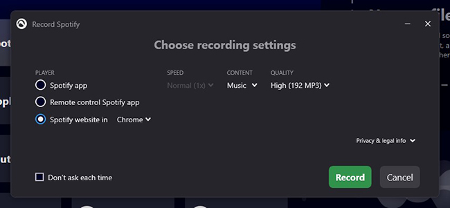 record music from spotify web player to mp3
