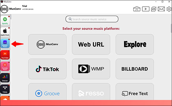 choose amazon music as source service