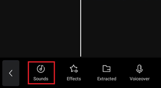 sounds button on capcut