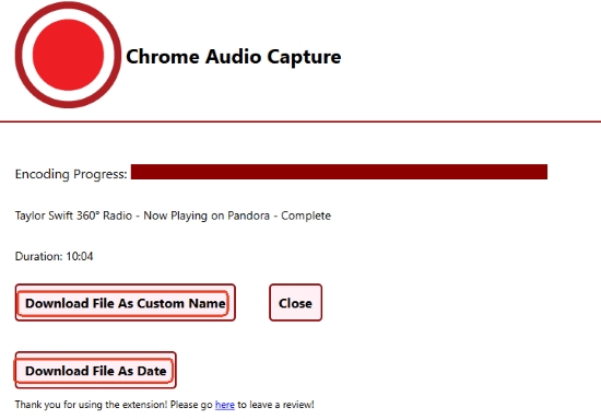 save pandora tracks as mp3 via chrome audio capture