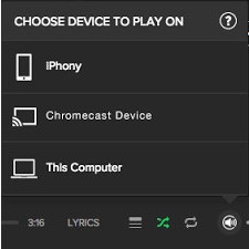 select chromecast as target device for tidal