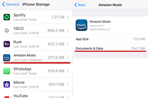 clear cache to fix amazon music keeps shutting off on iphone