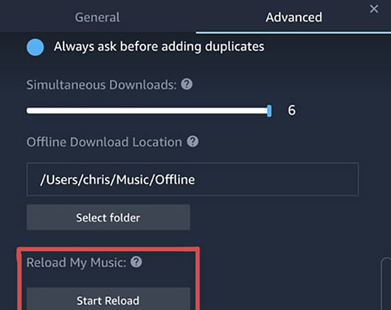 reload amazon music library desktop